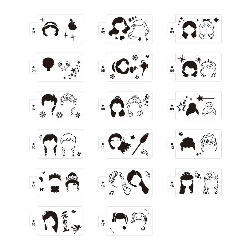 

17 pc Christmas Gift Template gambar Elsa Putri Salju stencil Stationery Art Supplies free gift