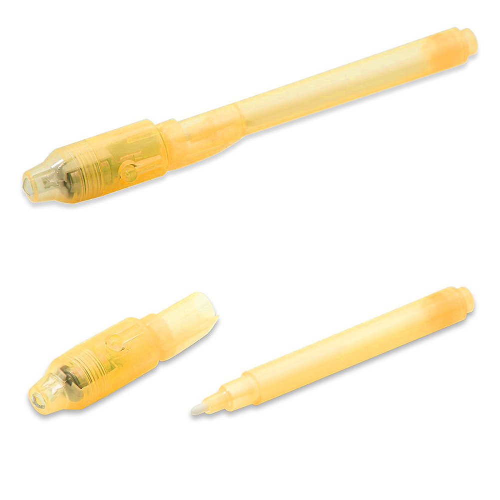 

2 in 1 Luminous Light Invisible Ink Pen UV Check Money Drawing Magic Pens