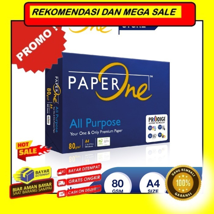 

Rekomendasi Terlaris PaperOne Kertas A4 80gr All Purpose 1 Rim (500 lembar) Kertas HVS Promo