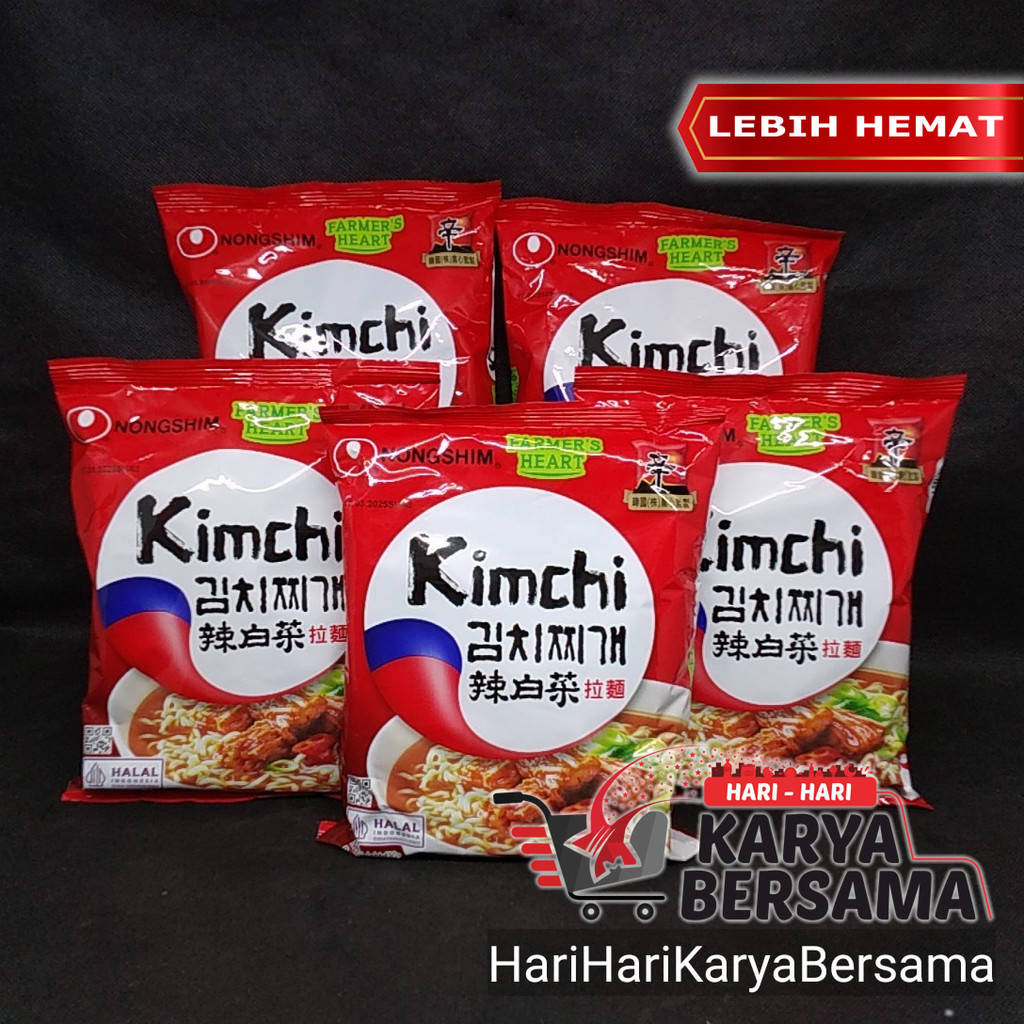 

MIE INSTAN NONGSHIM FARMER'S HEART KIMCHI PACK 5'S X 120GR