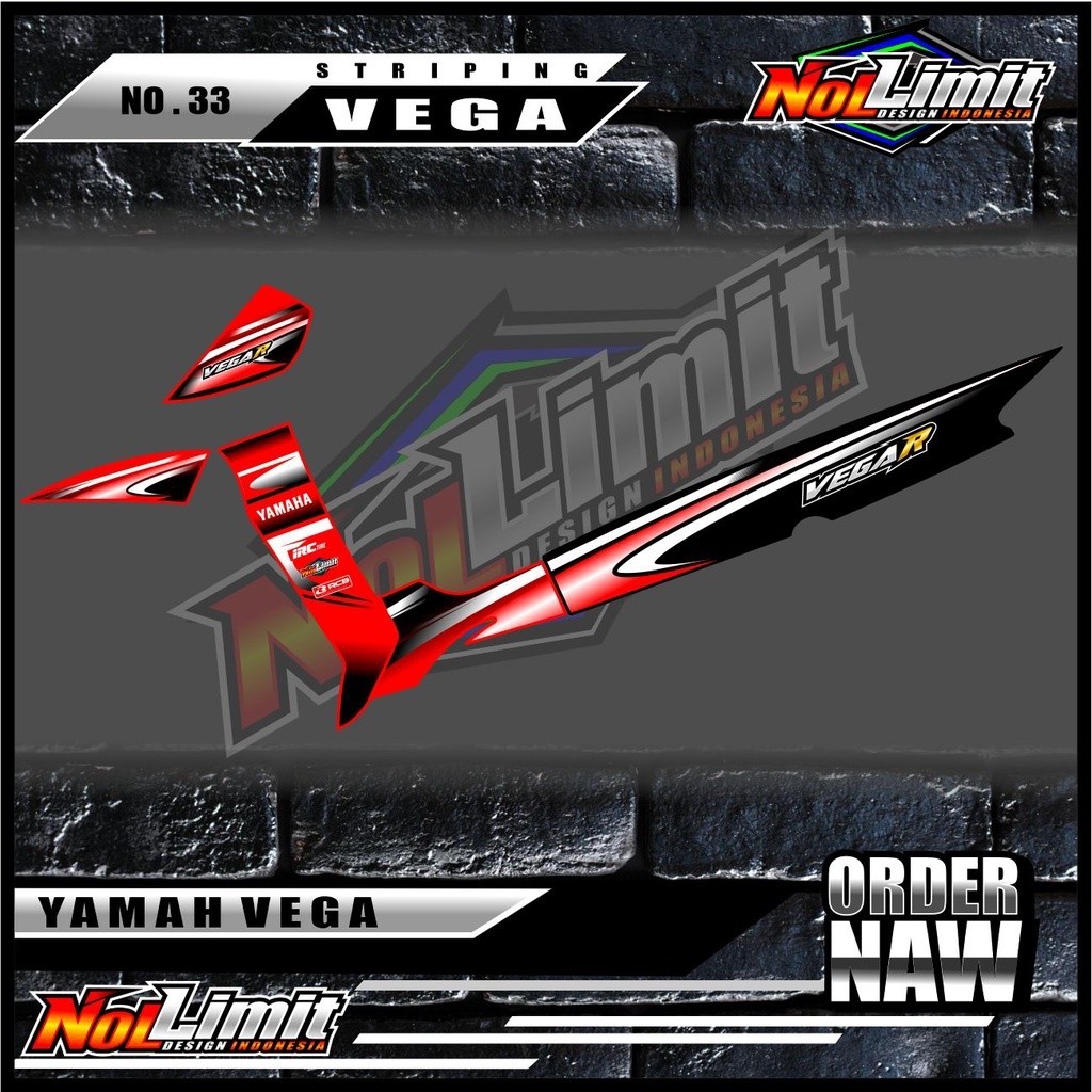 Striping Vega R LAMA - Sticker Striping Variasi Vega R lama Terlaris
