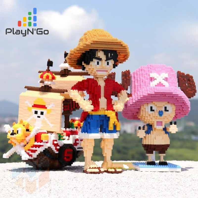 Original Nano Blocks One Piece Luffy Strawhats Tony Chopper Bricks 3D Model, Brick Mainan Blok Susun Karakter Diy Toys Bricks Animasi Edukasi Anak