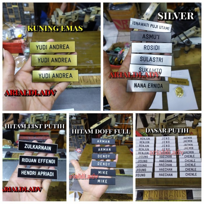 

⭐BISA COD⭐ papan nama dada grafir/ukir nametag grafir ukuran 2×8 cm magnet