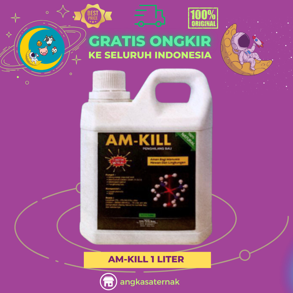 Amkill 1 Liter Am Kill - Penghilang Bau Amonia Ayam Broiler Petelur Bebek Puyuh
