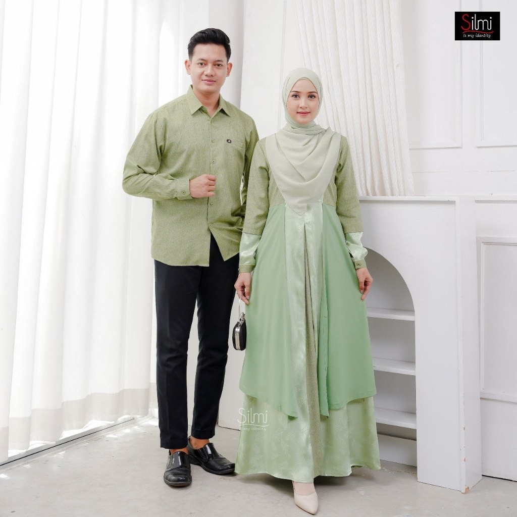 Terbaru Couple Baju Pasangan  Gamis Remaja Dewasa Outfit Kondangan Masa Kini  Silmi Alan Alina
