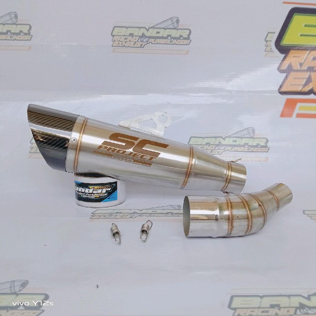 Knalpot Racing SC Project Ninja 250fi/Karbu/Mono Full System Slip On Stainless Tebal - Mesin, Gas