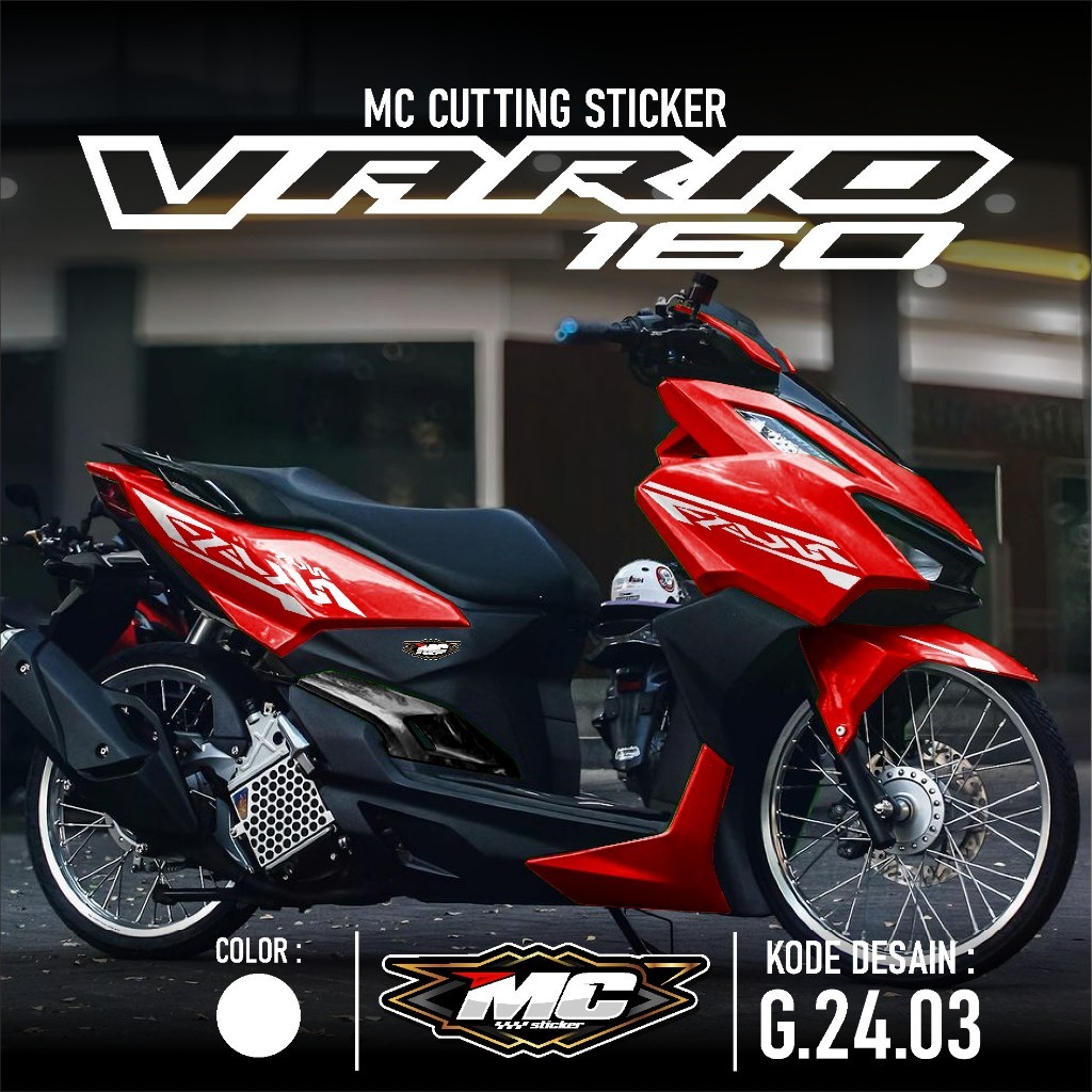 Cutting Sticker Striping Vario 160 NEW - Aksesoris Motor Stiker Honda Vario 160 Kanji Jepang Skotlet