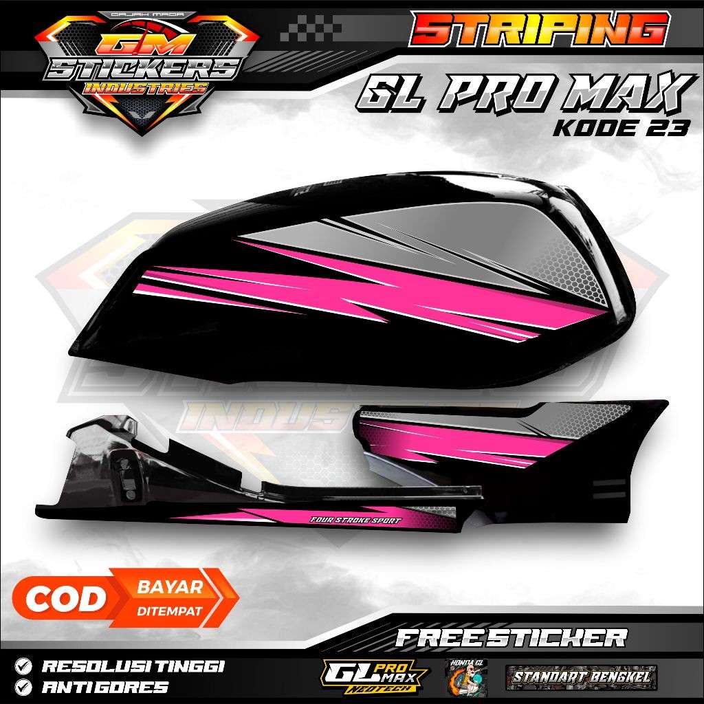 STRIPING STIKER LIS MOTOR HONDA GL MAX GL PRO NEO TECH  K23