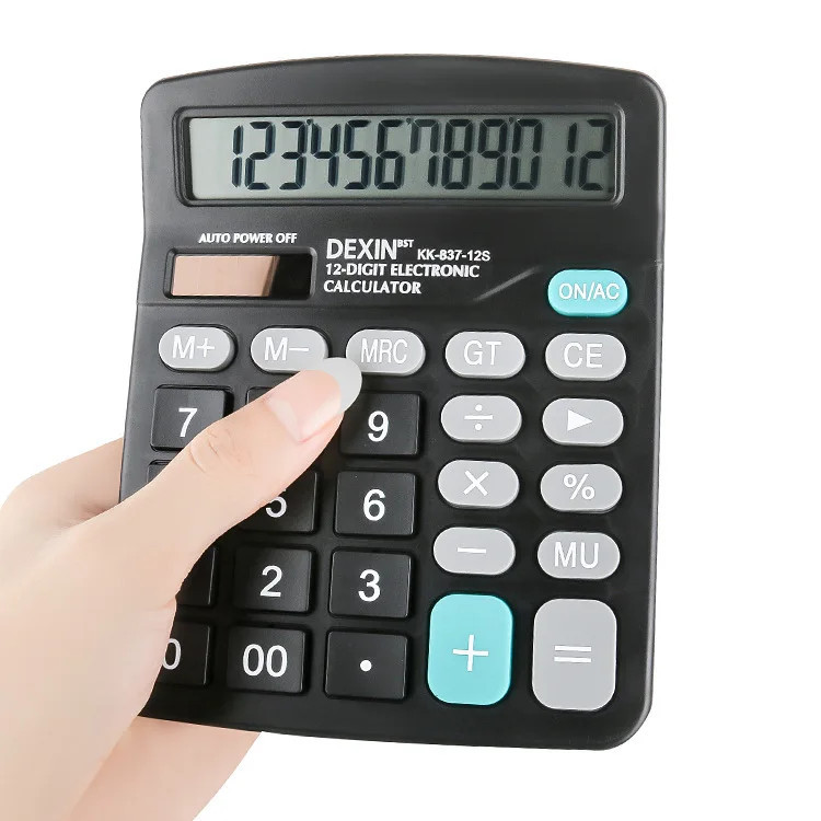 

LATHIFSHP DEXIN Kalkulator Elektronik Solar Calculator 12 Digit - KK-837-12S