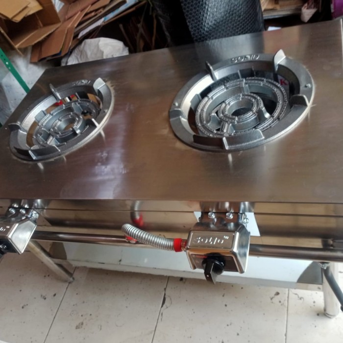 kompor gas 2 tungku stanlis / KOMPOR GAS API SERIBU 2TUNGGKU STAINLESS