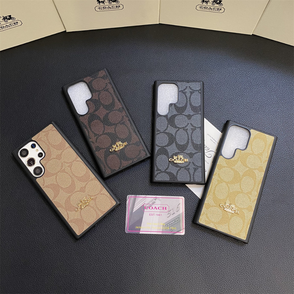Nama mewah fashion Eropa dan Amerika nama besar COACH Metal Logo Casing For Samsung Galaxy S24 Ultra