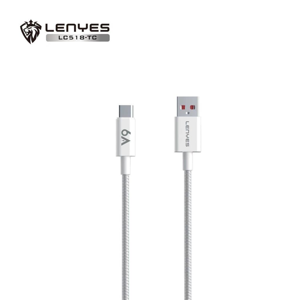 Kabel Data LENYES LC518 6A Fast Charging Universal Sync Data Cable Charger Nylon 1m