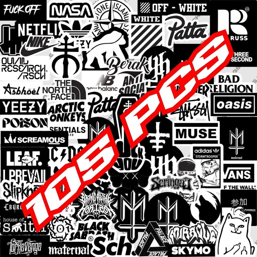 

STIKER BRAND DISTRO MINI ISI 105 PCS TERMURAH BAHAN GRAFTAC BUAT HP CASE PHONE MOTOR HELM KOPER LAPTOP DLL