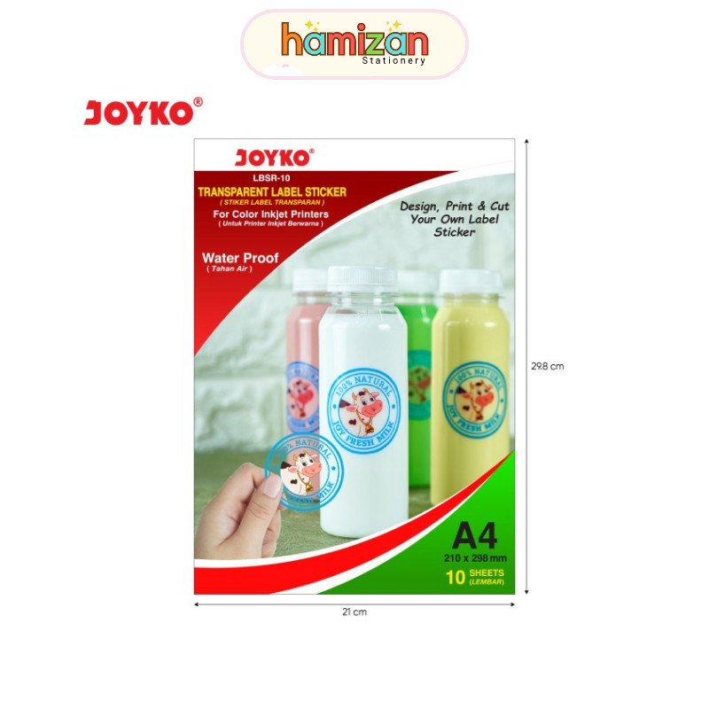 

Label Plastik Stiker Transparan / Transparent Label Sticker LBSR-10 LBSR 10 isi 10 lembar Tahan Air Joyko / Stiker Label Transparan Transparent Label Sticker Joyko LBSR-10 Murah Berkualitas