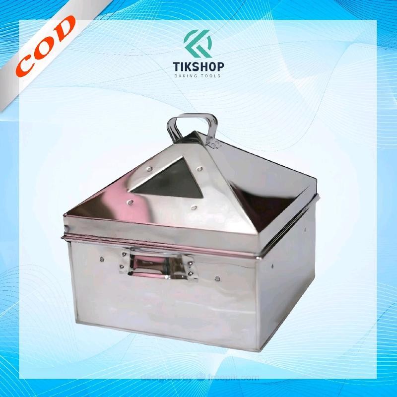 Kukusan Klakat Steamer Stainless Steel Kotak Panci Kukus Dandang Kue Dimsum Bakpao Ukuran 45cm Bogor