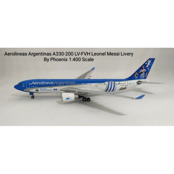 Pesawat Terbang Aerolineas Argentinas A330-200 LV-FVH Leonel Messi Livery  Phoenix Diecast