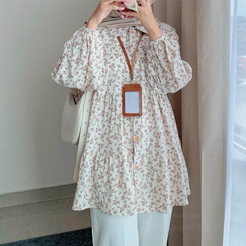 DYANDRA TUNIK | tunik motif | blouse tunik | atasan tunik motif floral