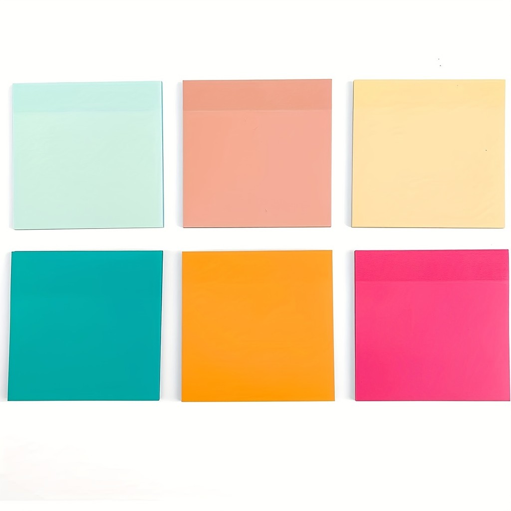 

300PCS Pastel Transparent Sticky Notes, Set Of 6 Pads, 3''x3'', 6 Colors, Bible Journaling Study Office School Supplies