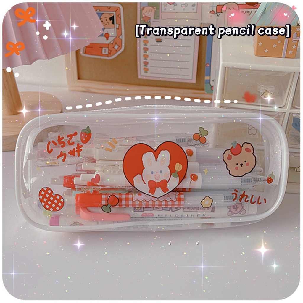 

Transparent Pencil Case PVC Pen Bag Back To School Large Capacity Waterproof Pencl Box Office School Stationery Supplies