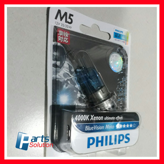 NDpart Bohlam Lampu Motor Bebek Matic PHILIPS BlueVision M5 12V 35/35W 4000K
