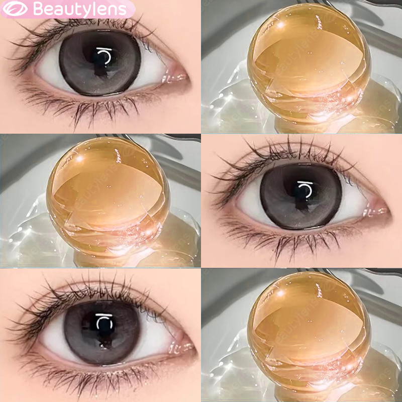 BEAUTYLENS Milk Tea Softlens normal/minus(0.00s/d-8.00) Brown 14.5mm 6 bulan Lensa Kontak Lensa Mata