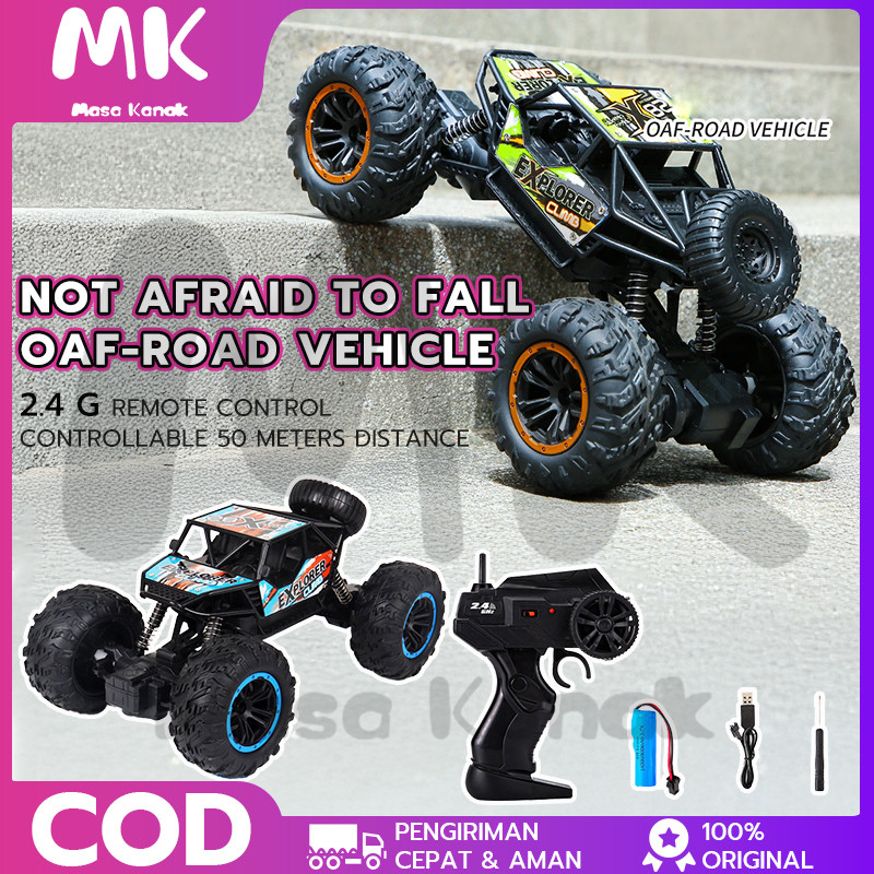 （COD）Mobil Remote Control Besar 4WD Powerful Alloy Off-Road Car Mainan Rock Crawler 6 Roda RC Off Ro