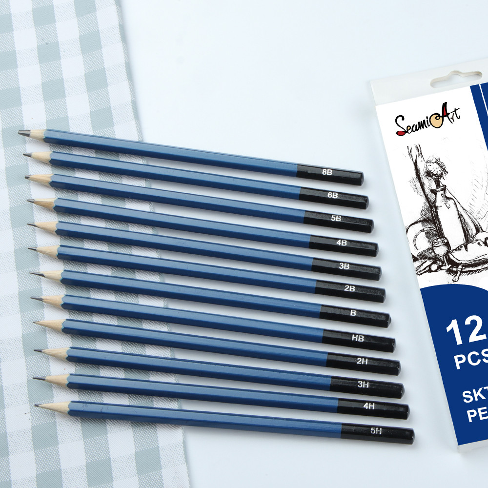 

SeamiArt 12 Pcs. Standard Sketching Pencil Art Suppliers for Artist Drawing School Office Lapices De Colores Pencils Supplies