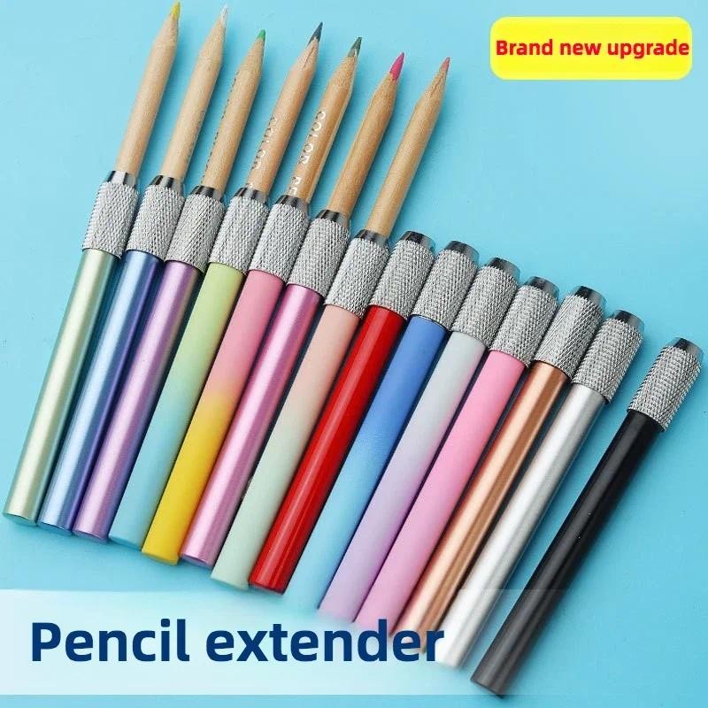 

New Writing Metal Color Rod 1 Pcs Adjustable Dual Head /Single Head Pencil Extender Holder Sketch School Painting Art Write Tool
