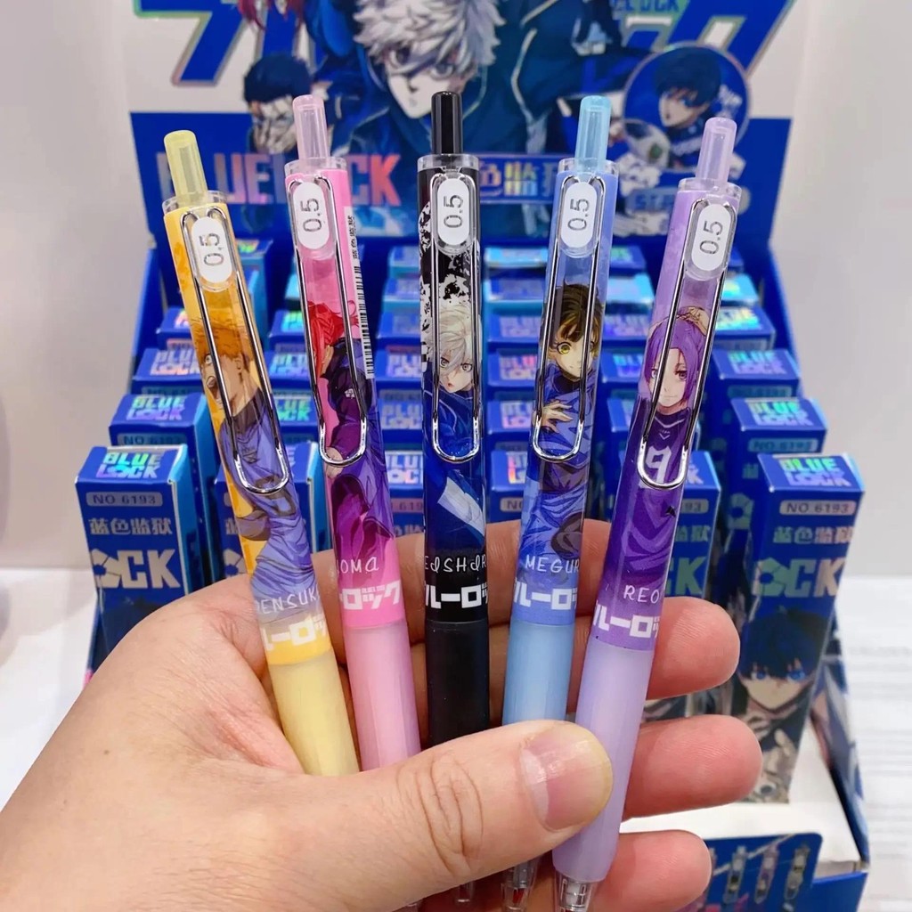 

Random 6Pcs Kawaii Anime Gel Pen Cartoon ballpoint pen Cute Stationary Supplies Back To School birthday gift