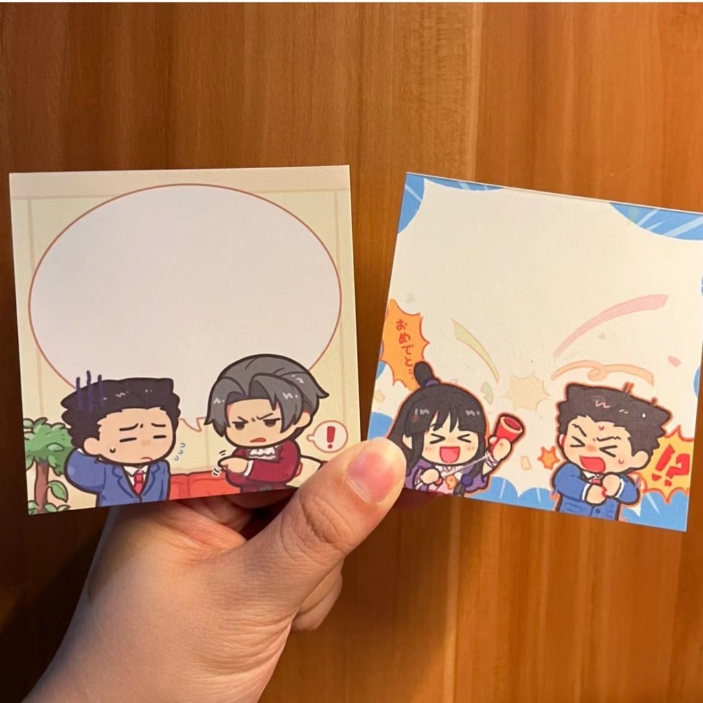 

Gyakuten Saiban Sticky Notes Naruhodou Ryuichi Memo Pad Mitsurugi Reiji Leave Message Ace Attorney Anime Goods Stationary Gift