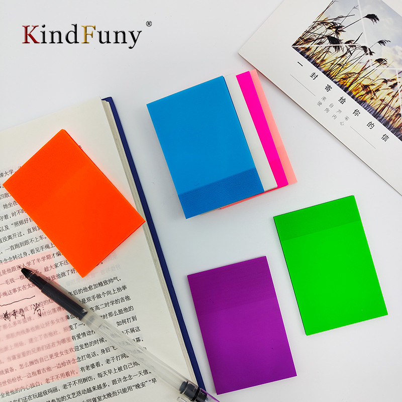 

KindFuny 210pcs Transparent Sticky Notes Posted It Memo Pad Scrapes Stickers Waterproof Clear Notepad School Stationery