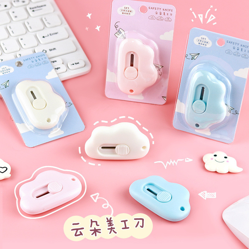 

Cute Cloud Mini Utility Knife Cutter Cutting Letter Envelope Opener Mail Knife Paper Cutter School Office Supplies Utility Knife