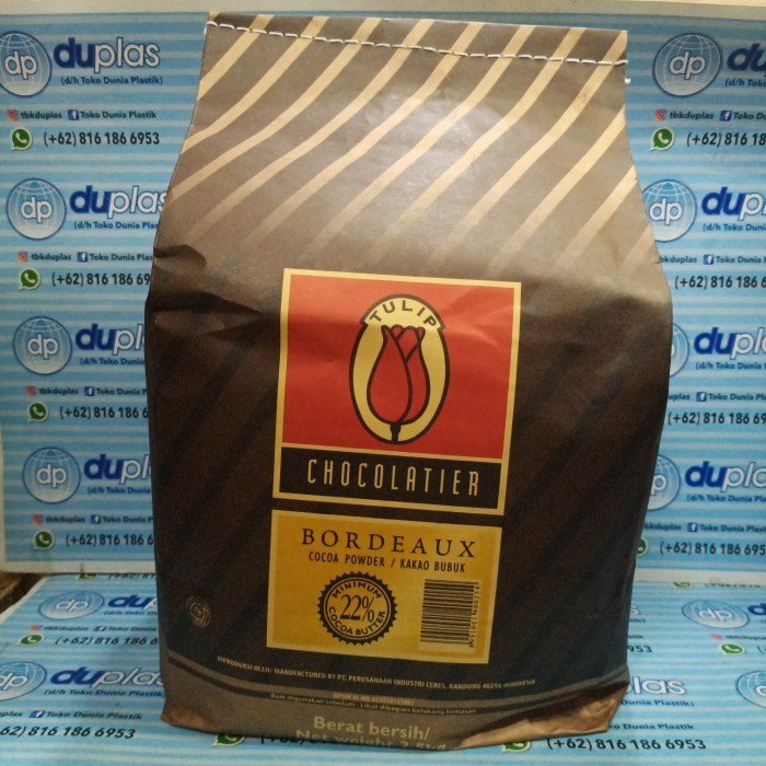 

Tulip Bordeaux Pure Cocoa Powder / Kakao Bubuk 2500 gr / 2.5 kg