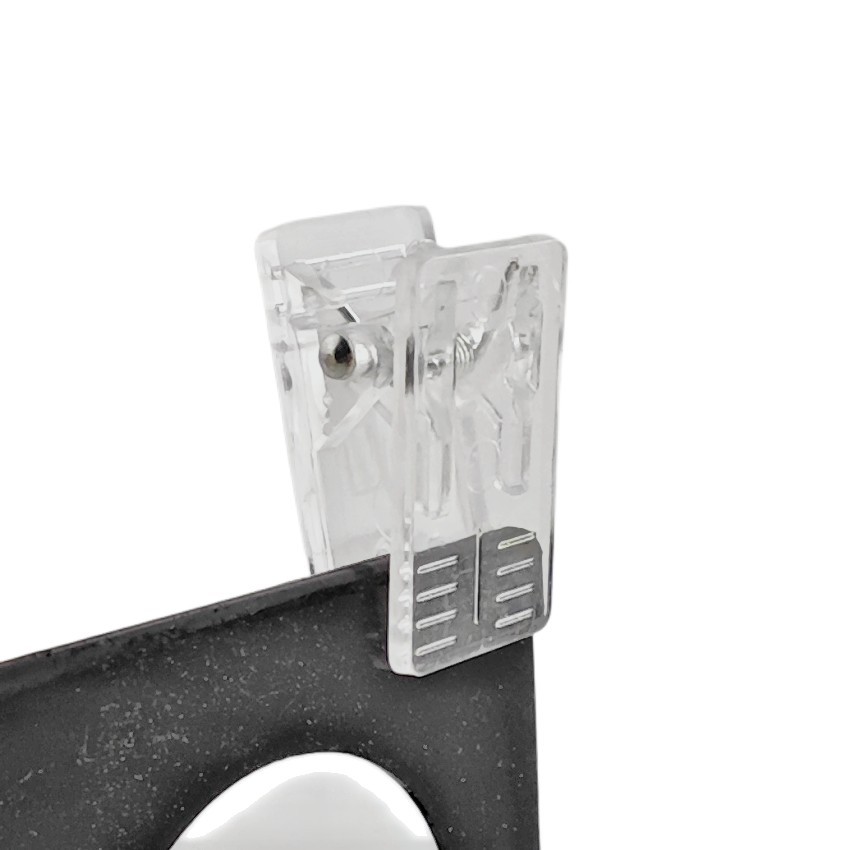 

200pcs Plastic Clamp Folder Spring Clip Mini Small With Adhesive Sticker Paper ID Card Display