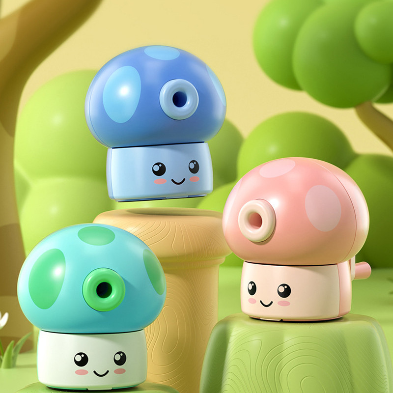 

Cute Mushroom Pencil Sharpener Hand Crank Table Sharpeners Machine Stationery for School Kids Writing Pencil Cutting Sharpener