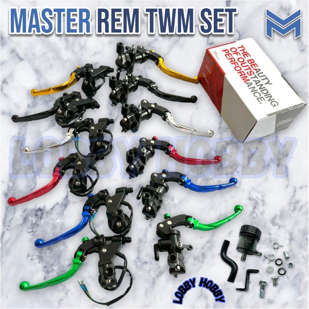 MASTER REM AEROMOTIVE RADIAL TWM UNIVERSAL HANDLE REM KIRI KANAN PLUS TABUNG MINYAK KECIL SMOKE  MOD