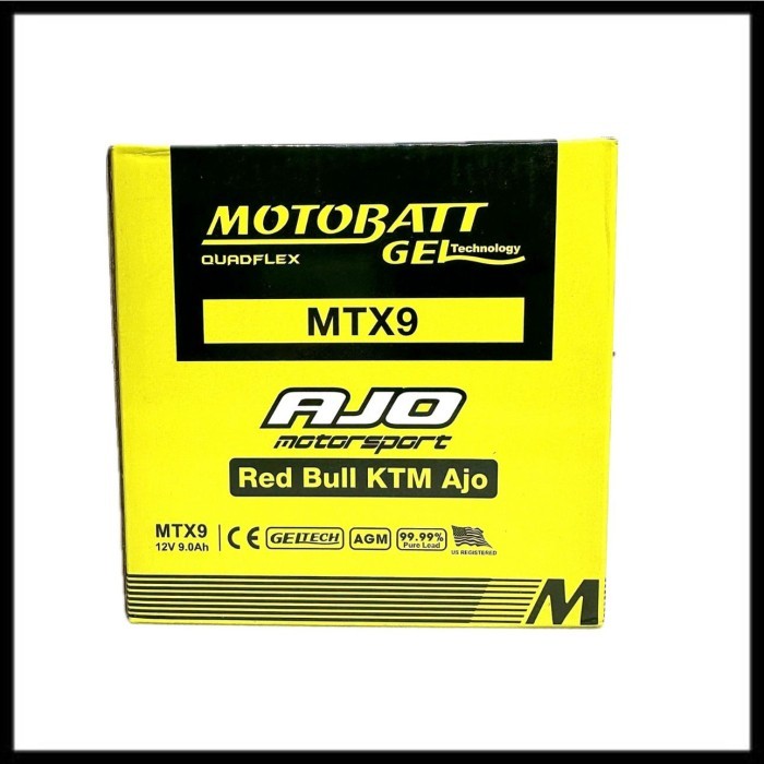 Aki motor Bajaj Pulsar motobatt MTX9 Aki kering
