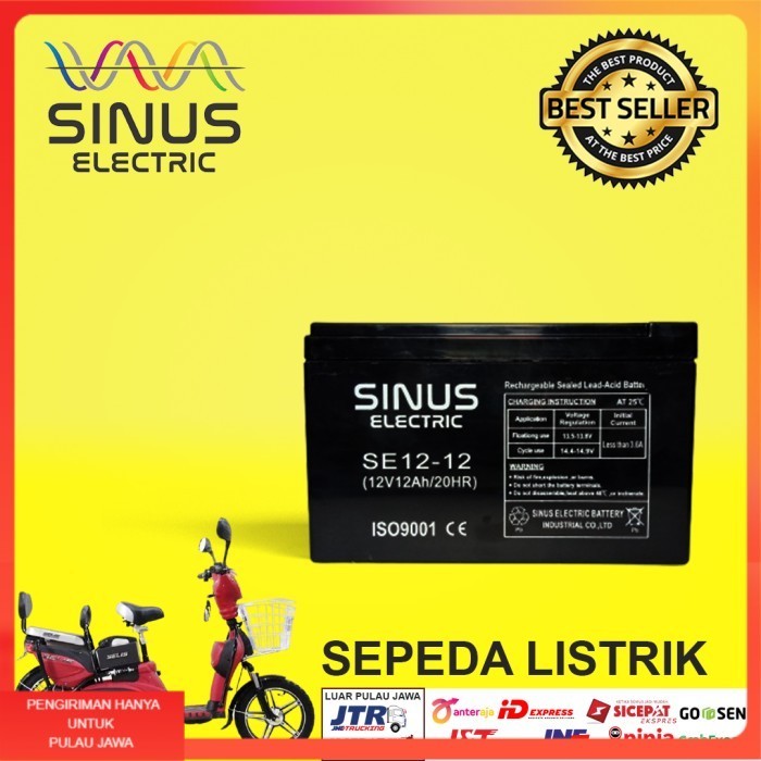 Aki Sepeda Listrik 12V 12Ah Aki VRLA SINUS 12-12