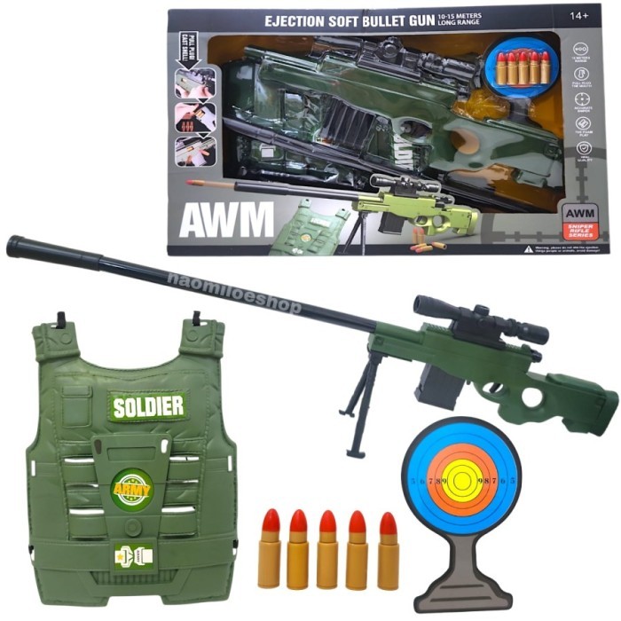 Police force equipment MAINAN ANAK LAKI LAKI KOSTUM POLISI SET - AWM SNIPER ARMY