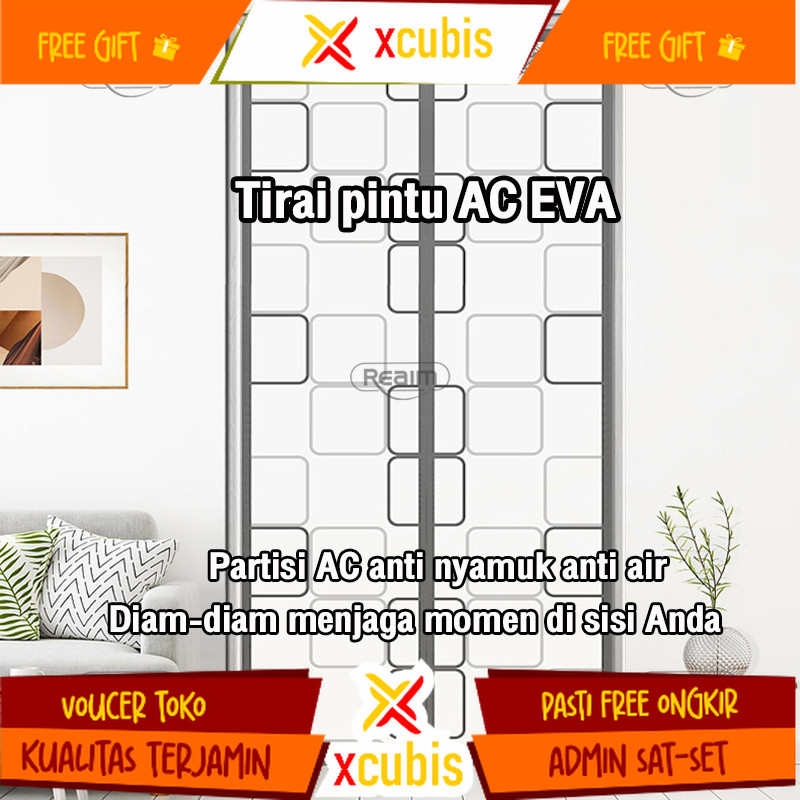 Tirai Magnet plastik PVC 90x210cm/ 100x210cm Tirai Pintu kamar Bukti nyamuk Tirai Magnet Elegan baha