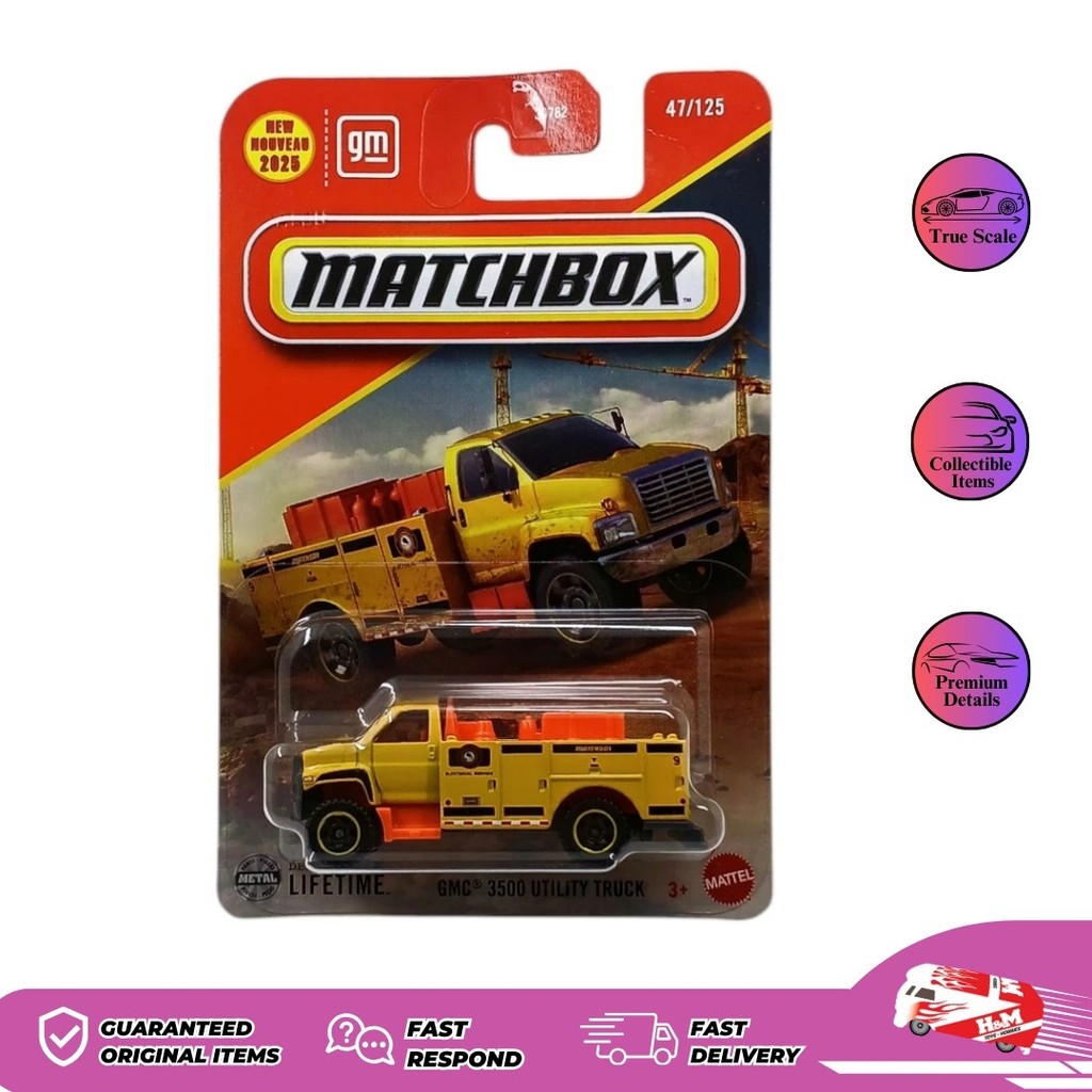 Matchbox GMC 3500 Utility Truck Kuning - 93BF