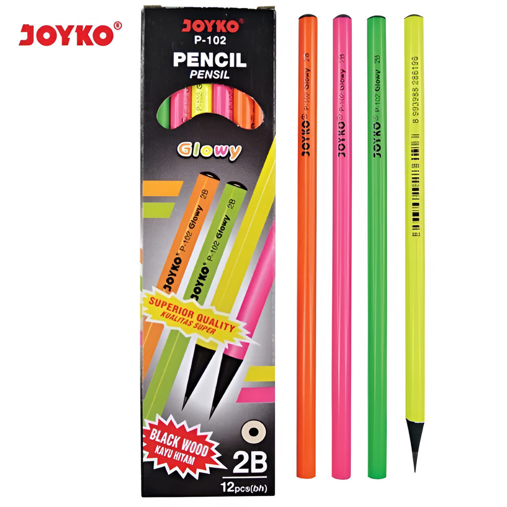 

Pencil Pensil Joyko P-102 2B Glowy 1 Box 12 Pcs - Pensil 2B Joyko P-102