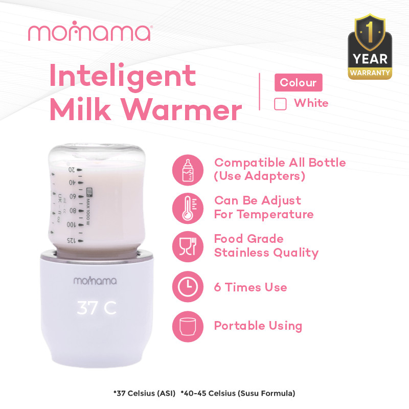 Momama® Intelligent Milk Warmer - (White)| Portable Warmer | Pemanas/Penghangat Susu Asi