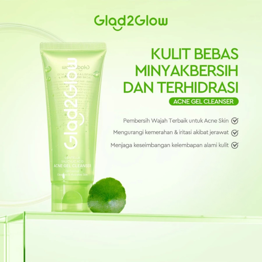 Glad2Glow Centella Salicylic Acid Acne Serum& Moisturizer | untuk Merawat dan Mencegah Pertumbuhan J