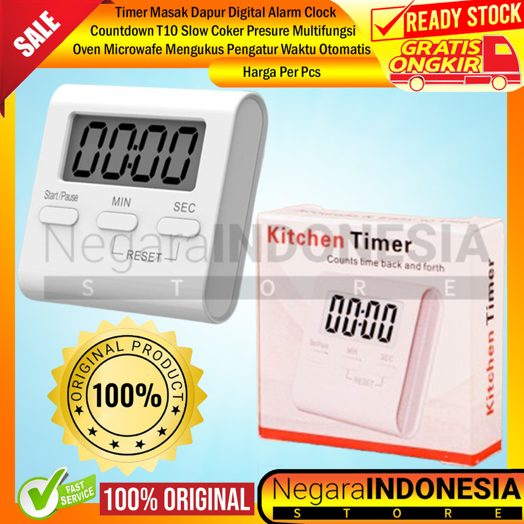 Timer Masak T10 Dapur Digital Alarm Clock Countdown Slow Cooker Pressure Oven Microwafe Mengukus Say