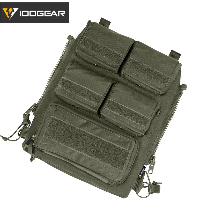 IDOGEAR Tactical Pouch Bag Zip On Panel Modular Backpack for plate carrier W/ Mag Pouch for AVS JPC2