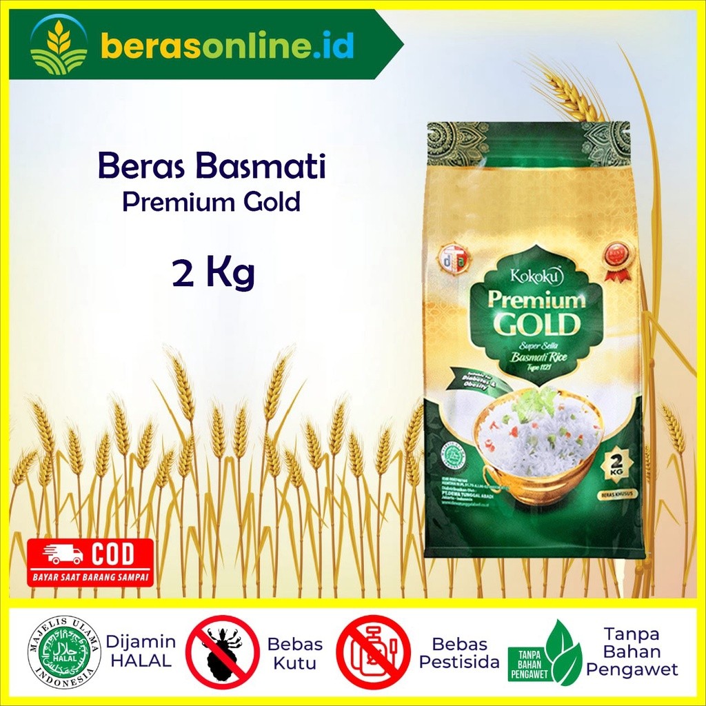 

Beras Online - Beras Basmati Gold 2KG Beras Impor | Cocok untuk Nasi Kebuli