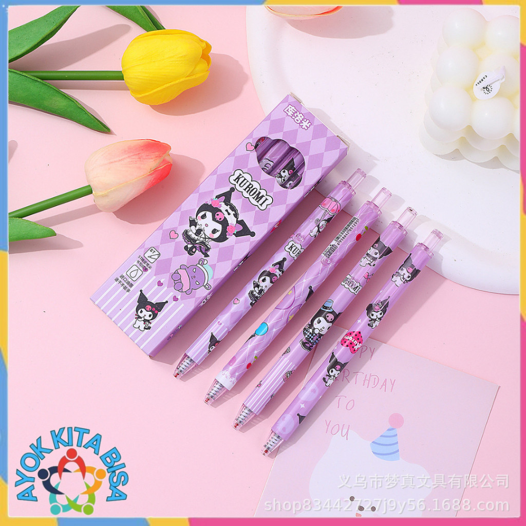 

AKB Pena 4in1 Karakter Kartun Series Pulpen Mekanik 0.5mm isi 4pcs Pulpen Gel Warna Hitam Bolpoint