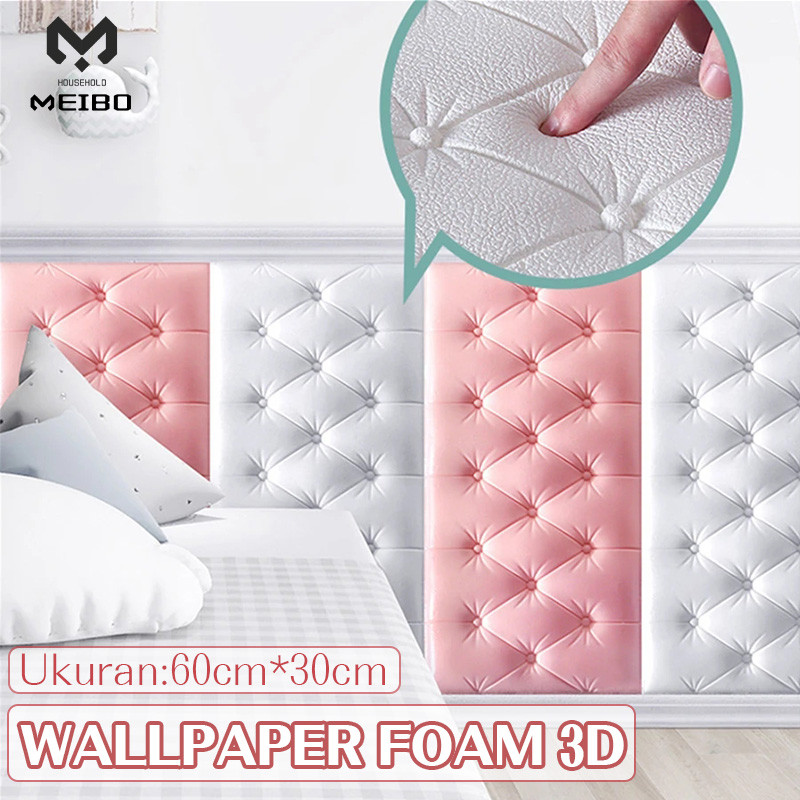 Wall Sticker Dinding Walpaper / Wallpaper Foam 3D Dekorasi Kamar Rumah / Stiker Dinding Latar Belaka