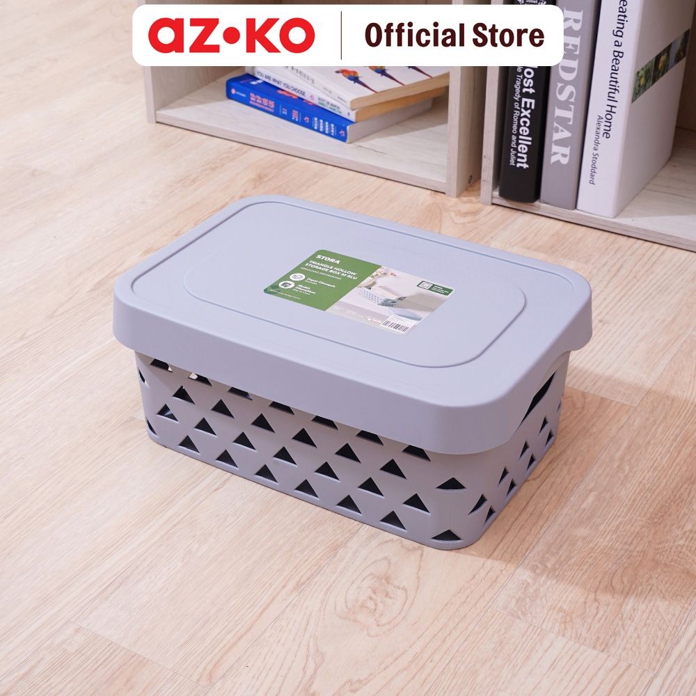 AZKO Stora Kotak Penyimpanan Triangle Hollow Kotak Serbaguna Plastik Wadah Simpan Storage Box Dengan